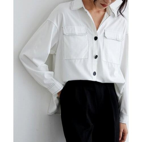 Free shipping woman feminina Womens vintage blouse fashion clothes 2020 spring autumn white shirts female D0062