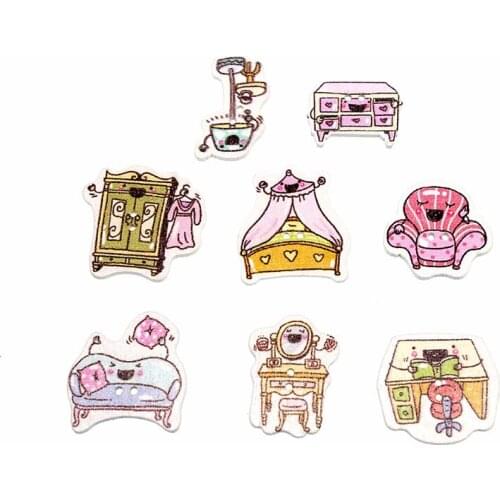 SHINE Wooden Sewing Buttons Scrapbooking Furniture Mixed Flatback 50PCs Costura Botones Decorate bottoni botoes