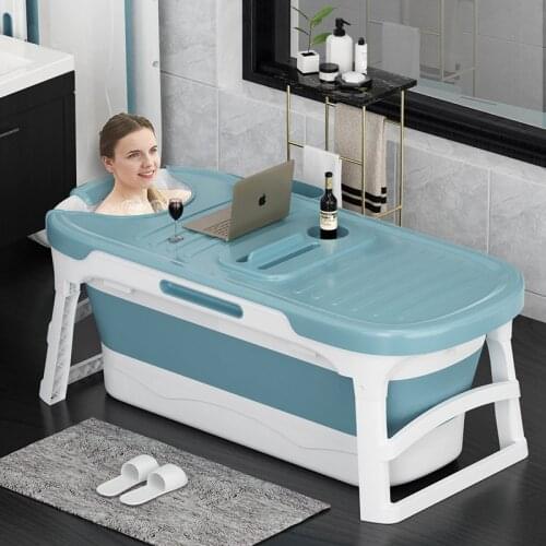 VESCOVO Foldable bath barrel household bathtub Full Body Wash adult large bath bucket