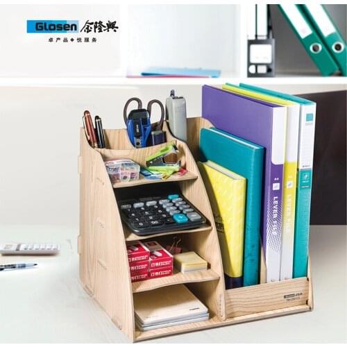 D9113 DIY Wood Stationery Desk Organizer