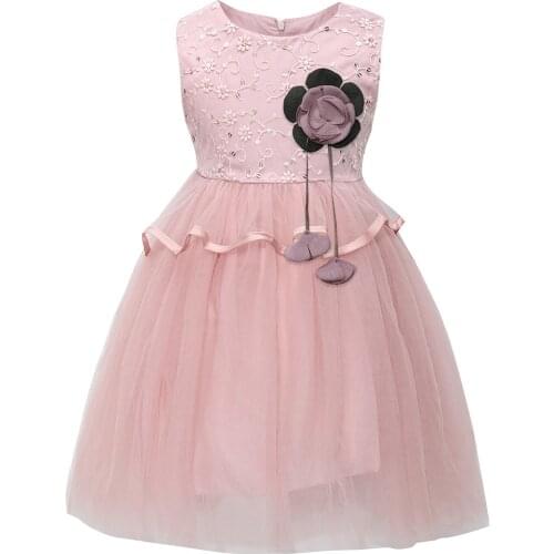 2020 New Childrens Dress Girls Embroidered Princess Dress Party Birthday banquet Mesh Gown Dress Dress 2-6 years old