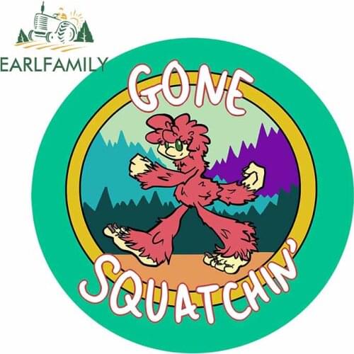 EARLFAMILY 13cm x 12.9cm for Sasquatch Gone Car Stickers Refrigerator Trunk Personality VAN Decal Laotop Windows Vinyl Car Wrap