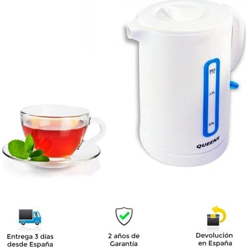 Kettle water, electric, 1.7L, 2200 Watts, automatic off, non-slip, level indicator, tea, electric kettle