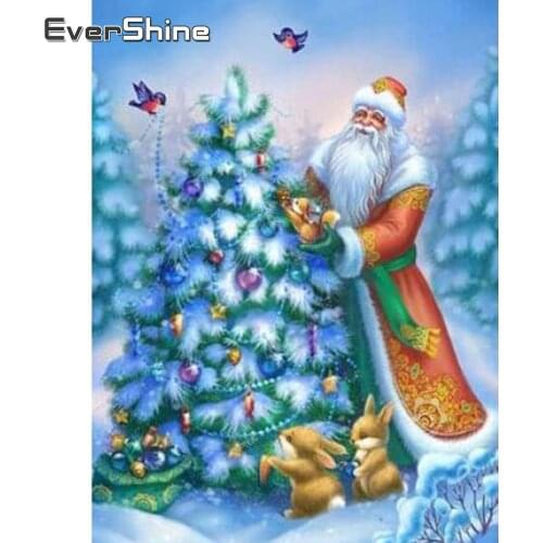 Evershine Diamond Painting Santa Claus Embroidery Crystal Cross Stitch Kit Picture Rhinestone Diamond Mosaic Christmas Stickers