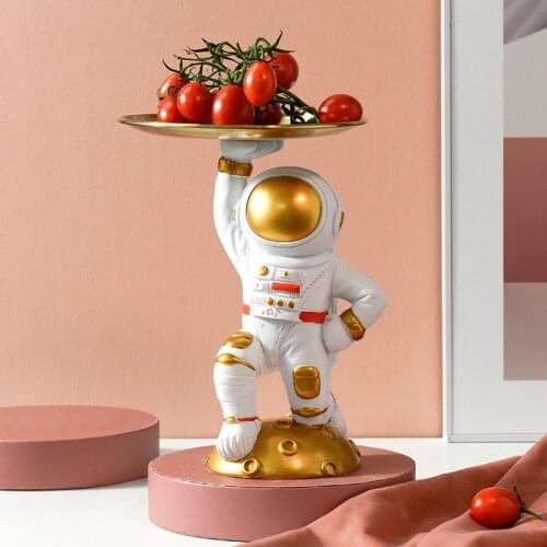 Nordic Astronaut Figurines Astronaut Decoration Resin Crafts Creative Home Living Room Entrance Tray Storage Decoration
