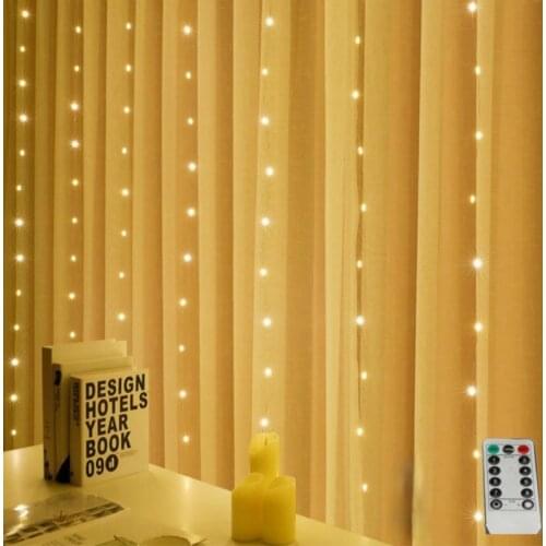 3X3/3X2M Curtain Garland on The Window USB String Lights Fairy Festoon Remote Control Garland Led Christmas Decorations for Home