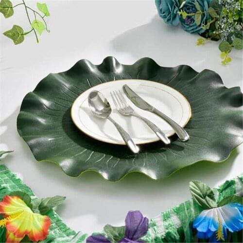 Artificial Fake Lotus Leaf Kitchen Placemat Mat EVA Placemat Bowl Anti-Slip Pad Food Photo Props Table Decoration Accessories