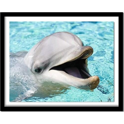 Kai Ping Mei Park Diamond Embroidery 5D DIY Diamond Painting Cute Dolphin Diamond Painting Cross Stitch Rhinestone YC149
