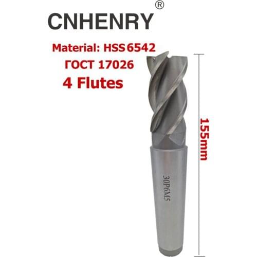 4 Flutes HSS End Mill Diameter 30mm Router Bit Milling CNC Cutter for Wood Metal End Milling Cutter Drill Bits tool Taper Shank