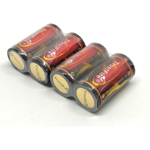 4pcs/lot TrustFire Protected 18350 Lithium Battery 1200mAh 3.7V Rechargeable Li-ion Batteries with PCB For LED Flashlights