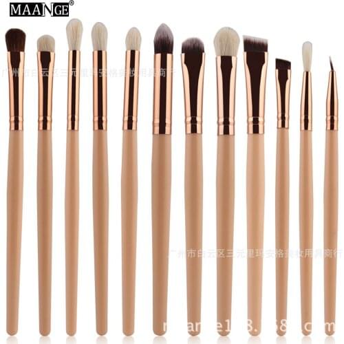 MAANGE 12 Wool Eye Makeup Set Brush EyeShadow Brush Factory Outlet Brochas De Maquillaje De Alta Calidad Cosmetic Gift for Women
