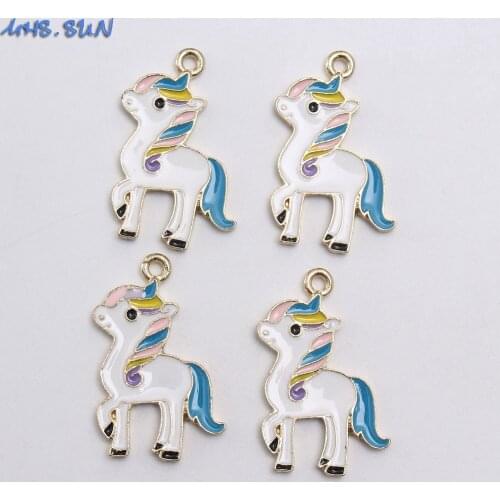 MHS.SUN Newest Fashion Charms Pendants For Chain Necklace Kids Child Cute Unicorn pendants Alloy DIY Jewelry