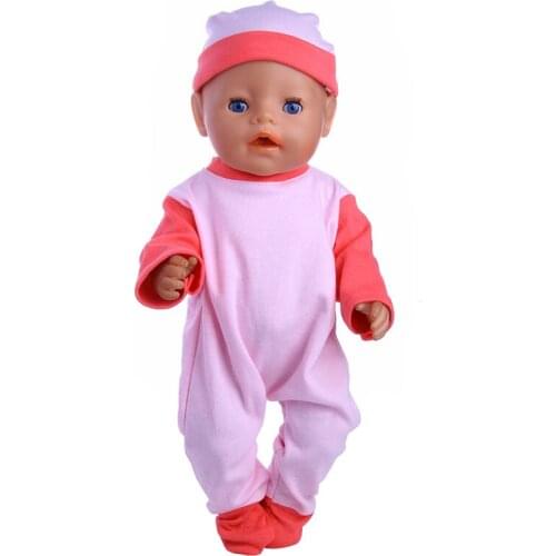 Cute one-piece pajamas with hat Fit 18 Inch Doll Our Generation and Journey Doll Etc for Chrid Gift