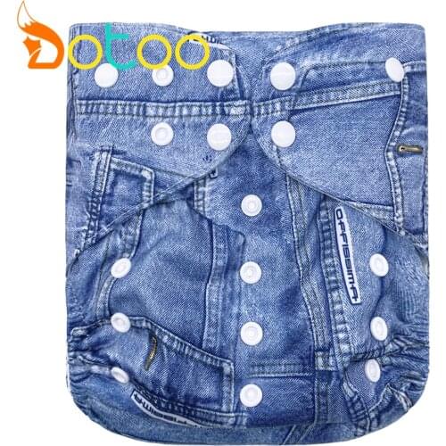 Dotoo Washable Cowboy Style Adjustable 8-25KG Cloth Diaper Double Gusset Cloth Nappy For Baby Diaper