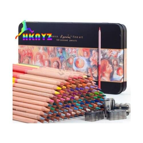 1sets Marco Renoir Fine12/24/36/48/72/100/120 Colors Drawing Oil Base Pencil Tin Set