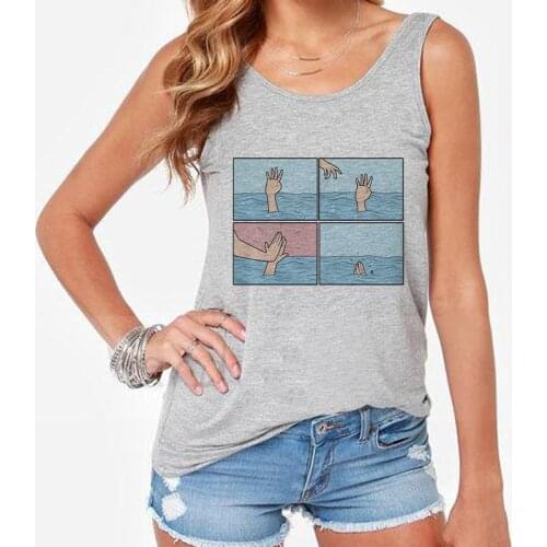 New Top Women Summer Vests My Depression My Brain My Anxiety Vest Spoof Personality Letter Print Camisole Sexy Fashion Tank Tops