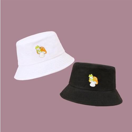 Cotton Cute Mushrooms Bucket Hat Fisherman Hat Outdoor Travel Hat Sun Cap Hats for Men and Women 47