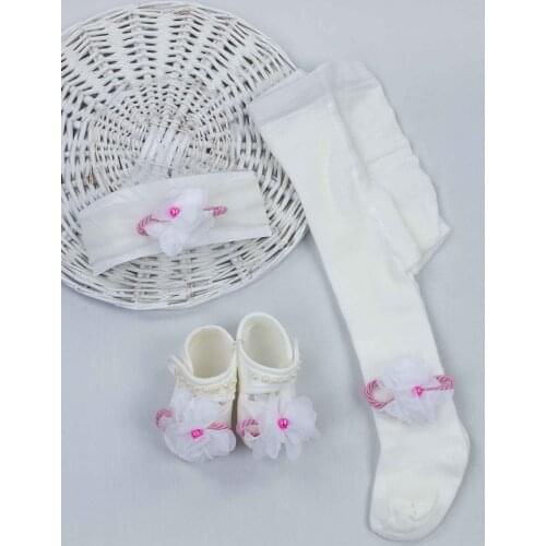 Pink Girl Babies Newborn Gift Suit Set Girls Babies Tights Stockings Hair Bandana Shoes Baby Fashion Style 2021 Mom Gift package