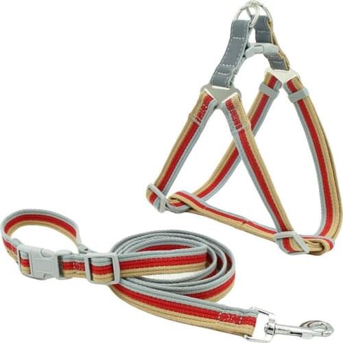 Polyester Cotton Reflective Dog Chest Harness Breathable Soft Adjustable Pet Leash Cat Accessories for Small Small Medium Dogs