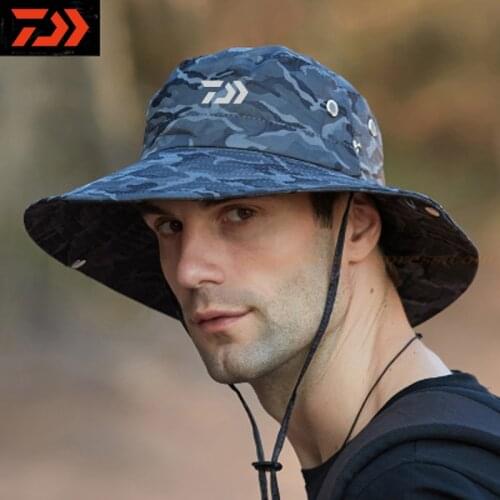 Outdoor Fishing Sunscreen Hat DAIWA Summer Breathable Sweat-absorbent Camouflage Adjustable Fishing Hat Cycling Windproof Cap
