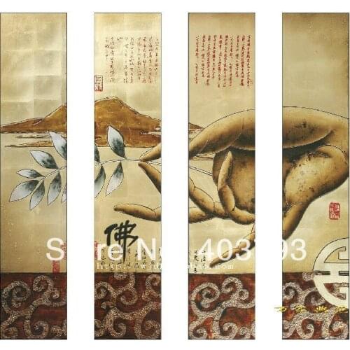 Modern abstract Oil Painting On Canvas buddha hand paintings for home decoration Free shipping