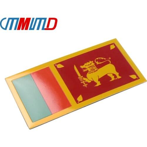 Car Styling 3D Metal Aluminum SRI LANKA Flag Emblem Sticker Tail Fender Exterior Body Decoration Decal Auto Accessories
