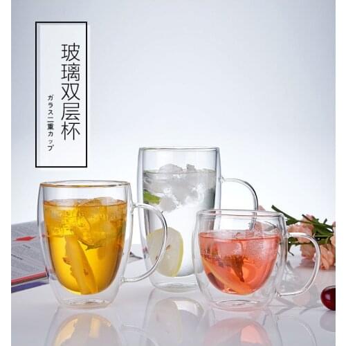 Double Wall Glass Cup Drinkware Heat resistant Beer Espresso Coffee Cup Set Handmade Beer Mug Whiskey Glass Cups Tea glass