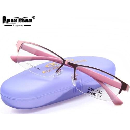 Unisex Rectangle Eyeglasses Frame Women Stainless Steel Glasses Frame and TR90 Temple Optical Frame Super Light Spectacles 865