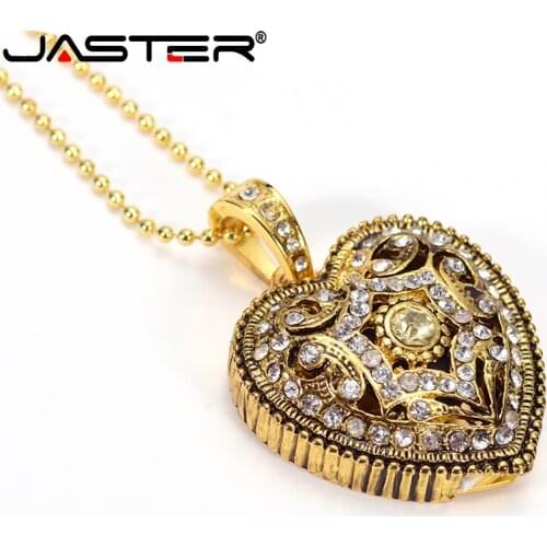 Jaster black colloid USB2.0 crystal and metal Gem Heart S010 USB drive USB micro flash drive metal small gift 16GB 32GB