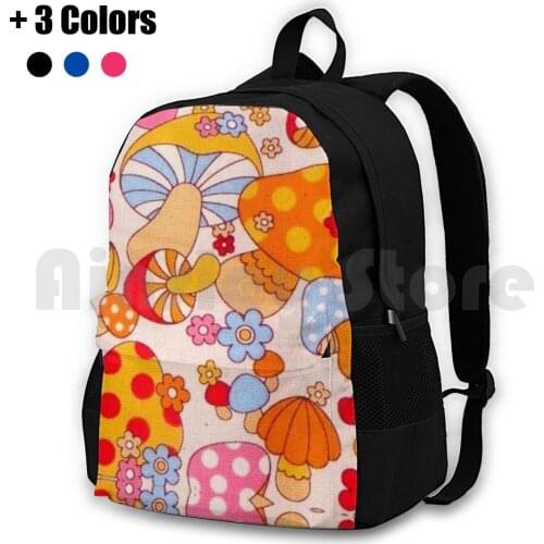 Y2K Indie Mushrooms Outdoor Hiking Backpack Waterproof Camping Travel Y2K Aesthetic 2000S 90S Pink Retro Funny 80S Vintage Vsco