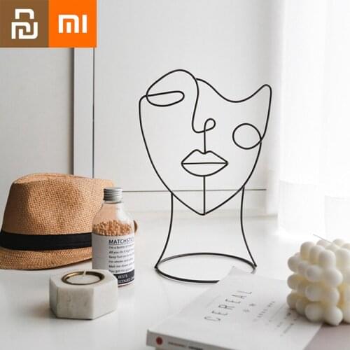 Xiaomi Abstract Character Art Decor Nordic Metal Sculpture Black Lines Home Homestay Decoration Art Handmade Figurines Gifts MI