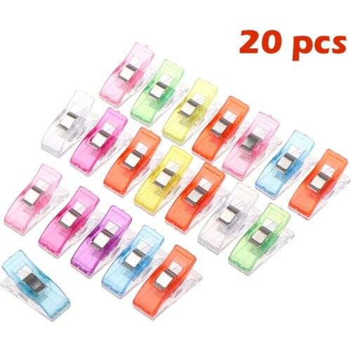LMDZ 20pcs Multicolor Small Plastic Clip Office Paper Jams Sewing Accessories Tools For Clamping Leg Cuffs And Paper