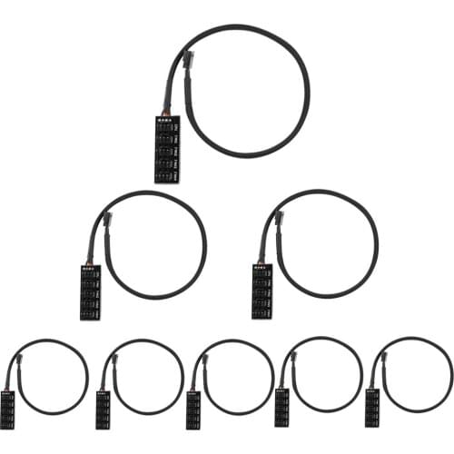 1pc/2pcs Host Case PC Cooler Fan Power Cable 1 Female to 5 Male 4Pin Socket Fan Hub Splitter Cable for 3Pin&4Pin PWM Cooling Fan