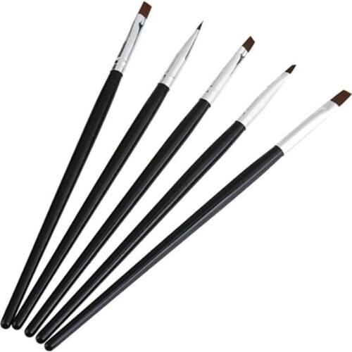 200sets Hot Selling 5PCS/set Nail Art Acrylic UV Gel Salon Pen Flat Brush Kit Dotting Tool SN110