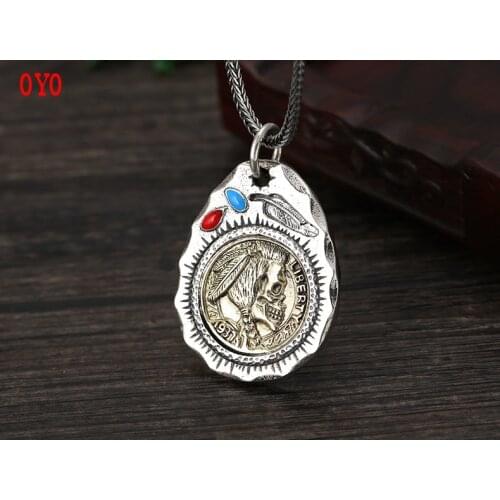 2021 new s925 sterling silver fashion jewelry personality fashion trend for men and women 1937 Indian chief pendant pendant