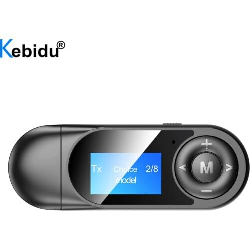 3.5 AUX Bluetooth 5.0 Adapter Wireless LCD Display USB Bluetooth Receiver Music Audio Transmitter for PC TV Car AUX Adaptador