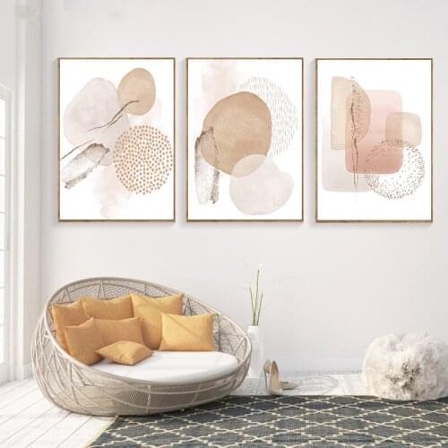 Abstract Paintings for Interior Boho Canvas Wall Art Geomertric Posters and Prints for Living Room Frameless Picture