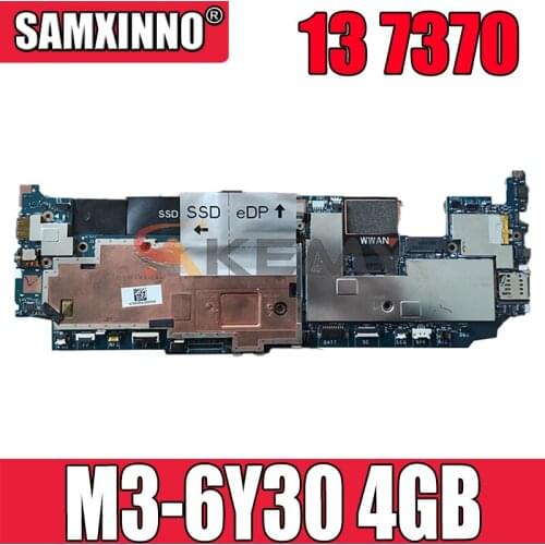 Akemy AAU30 LA-D312P for DELL Latitue 13 7370 Motherboard M3-6Y30 4GB Mainboard CN-02FF42 2FF42 100%Tested