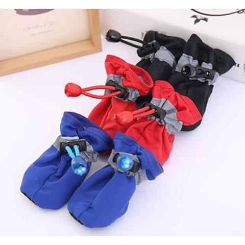 4Pcs/Set Waterproof Dog Shoes Boots Anti-Slip for Small Medium York Dogs Cats Puppy Chihuahua Pet Accessories Rain Boots