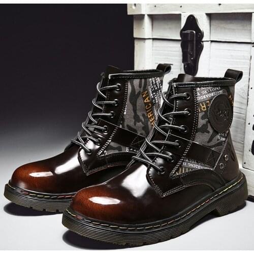 2020 Fashion Designer Mens Boots High Quality Red Genuine Leather Boots for Men Unisex Chunky Non-slip Martins Sneakers Boots