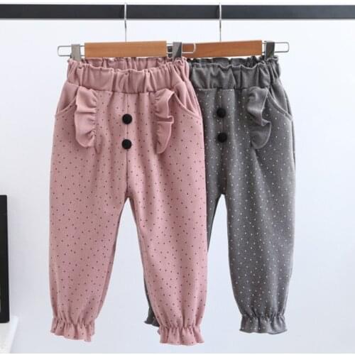 Childrens Pants Girls' Pants 2021 New Womens Spring and Autumn Leisure Foreign Style Plaid Pleated Pants Kids Clothes