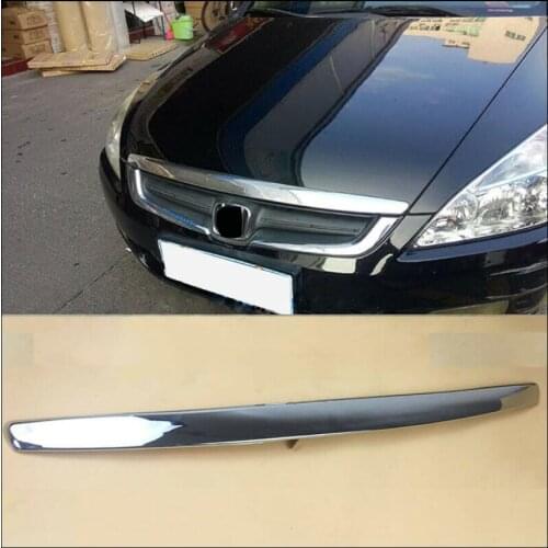 For Honda Accord 2.4L 2003-2007 ABS Chrome Front Bonnet Grille Molding Trim 1pcs