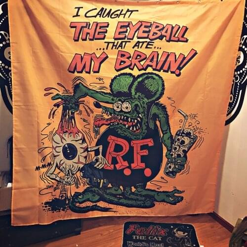 180cm*180cm size Goth PUNK RF Rat Multicolor Fink Action Figure painting toy terror cartoon anime Halloween wine bar party d10