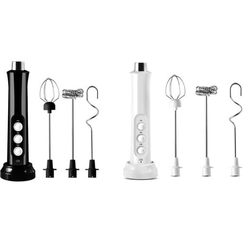 USB Electric Milk Frother 3 Speeds Cappuccino Coffee Foamer 3 Whisk Handheld Egg Beater Hot Chocolate Latte Drink Mixer Blender