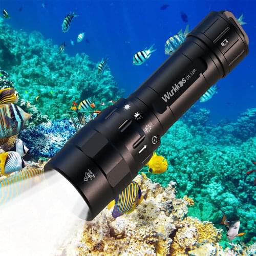 Wurkkos DL10R Scuba Diving Torch Cree XHP70.2 LED Flashlights 4500lm 21700 USB-C Rechargeable Rotary Switch Magnetic Control
