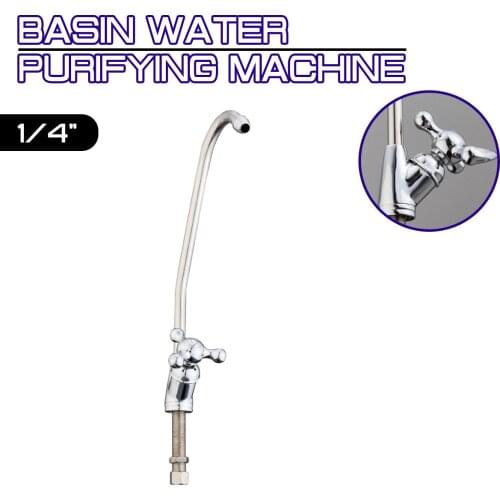 1/4"Ceramic Core Gooseneck Water Purifier Faucet RO Reverse Osmosis Membrane Drinking Water Filter Parts External Chrome Plating