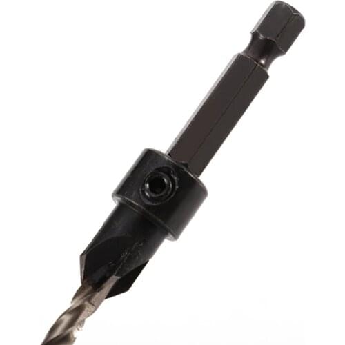 Wear-resistant Smooth Chip Evacuation Straight Shank High Speed Steel Hexagonal Shank Inch Taper Drill Black 85AC