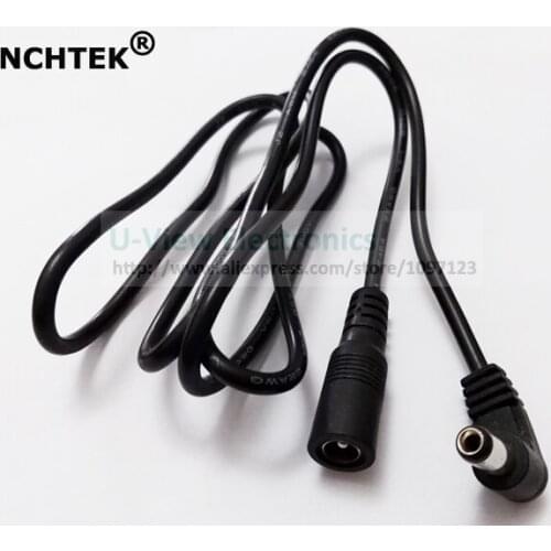 NCHTEK 90 Degree Angled DC 5.5x2.1mm Male to Female Power Plug Extension Connector Cable For CCTV/Free Shipping/5PCS