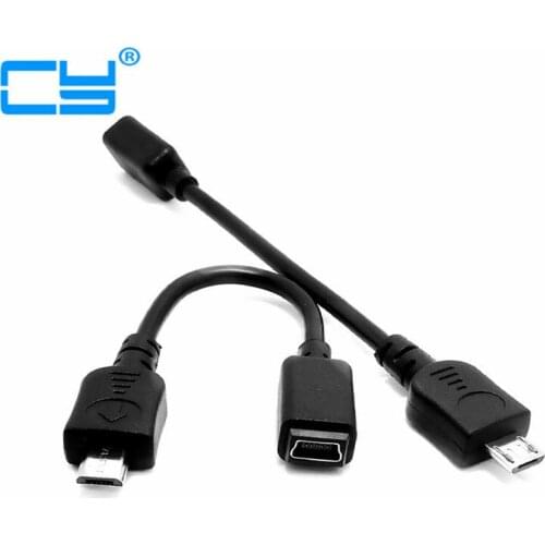 Short Straight Mini USB Female to Micro USB Male Cable Adapter for Mobile phones and tablet