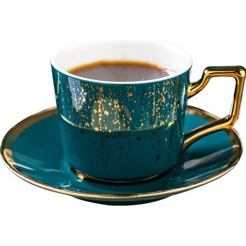 Cerami Mugs With Spoon Pure Color Mugs Cup Kitchen Tool Gift High Quality Black Tea Cup With Saucer